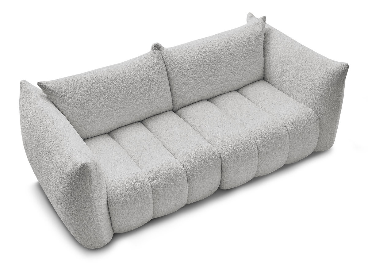 Canapé droit fixe 3 places AZRA tissu bouclette