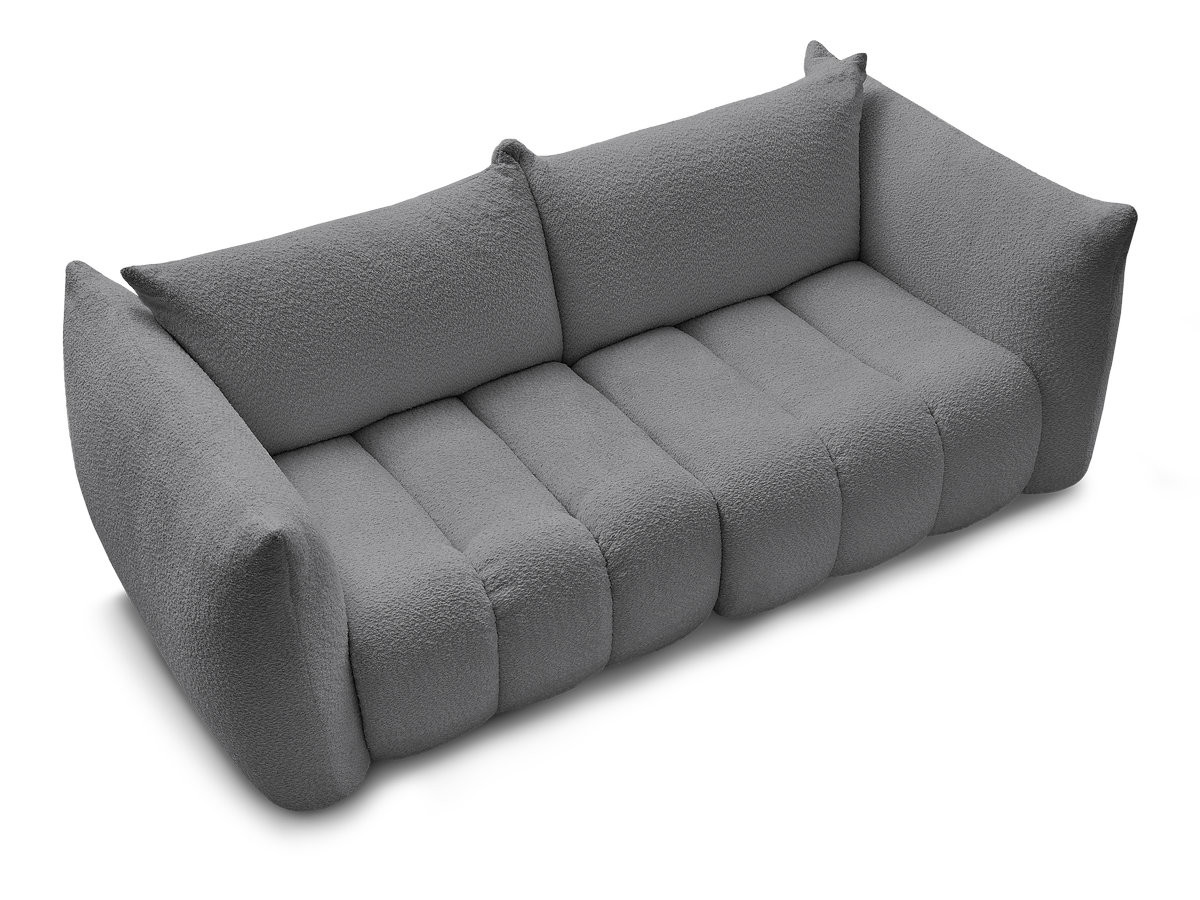 Canapé droit fixe 3 places AZRA tissu bouclette