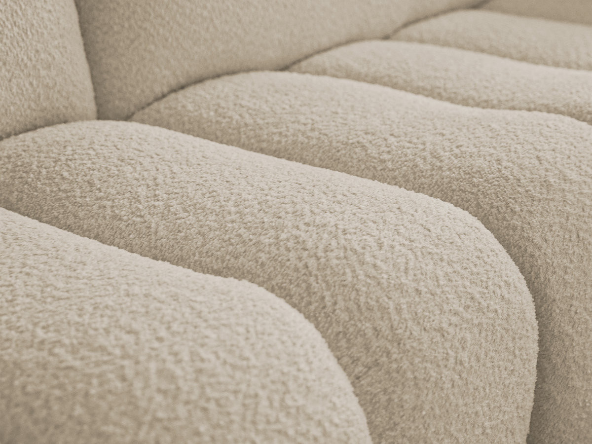 Canapé droit fixe 4 places AZRA tissu bouclette