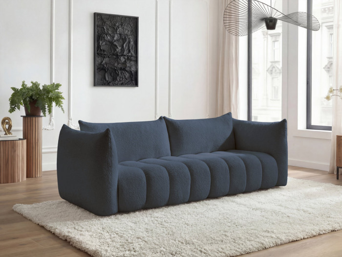 Canapé droit fixe 4 places AZRA tissu bouclette