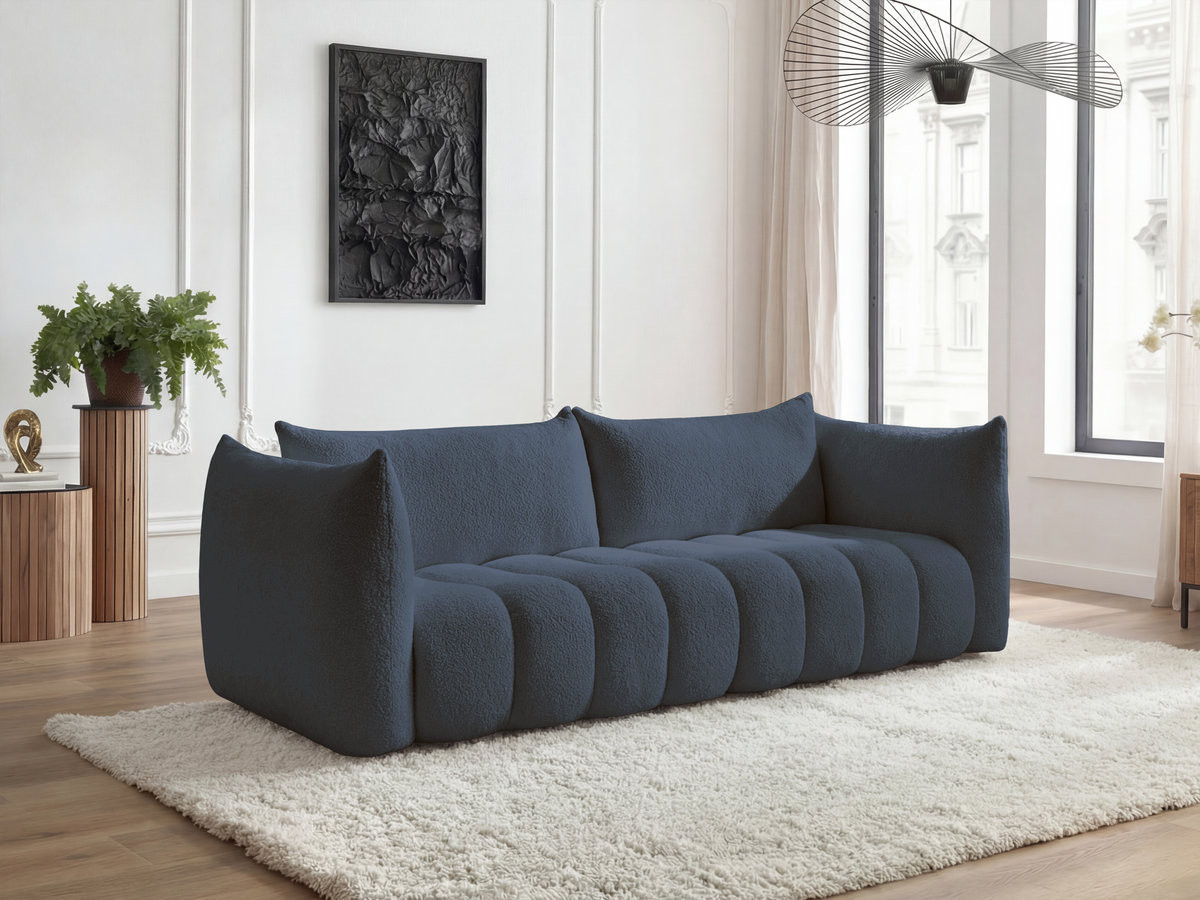 Canapé droit fixe 4 places AZRA tissu bouclette