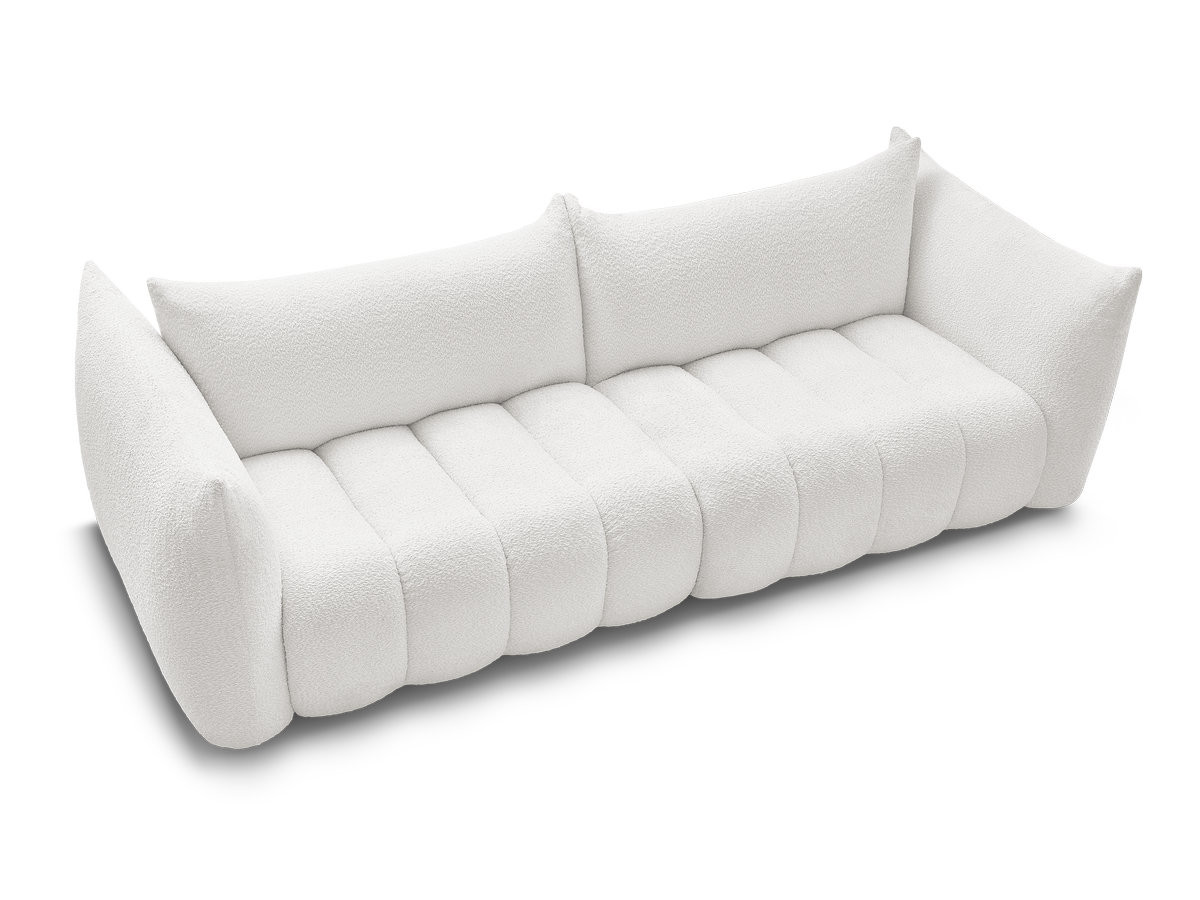 Canapé droit fixe 4 places AZRA tissu bouclette