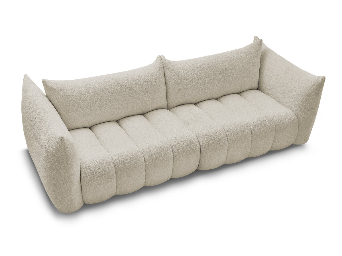 Canapé droit fixe 4 places AZRA tissu bouclette