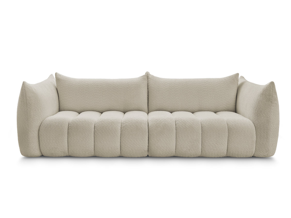 Canapé droit fixe 4 places AZRA tissu bouclette