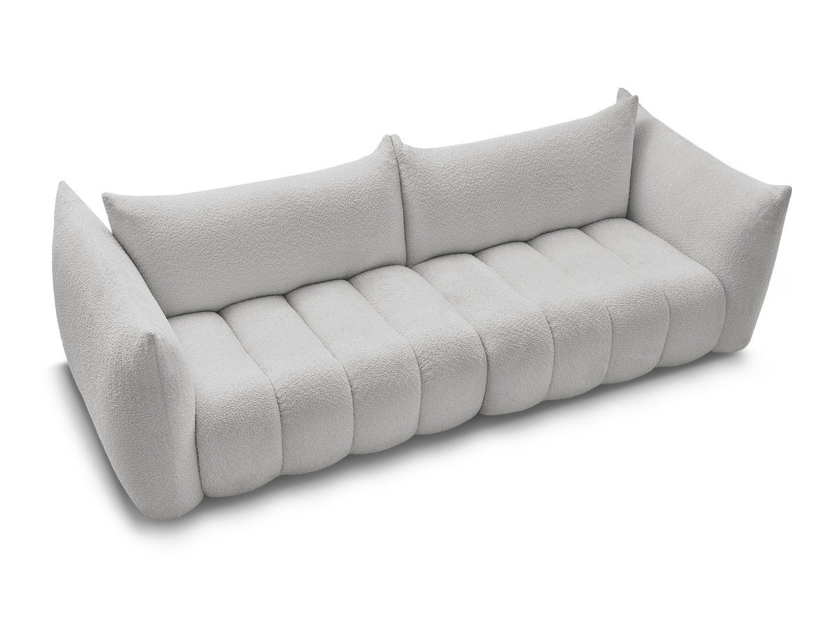 Canapé droit fixe 4 places AZRA tissu bouclette