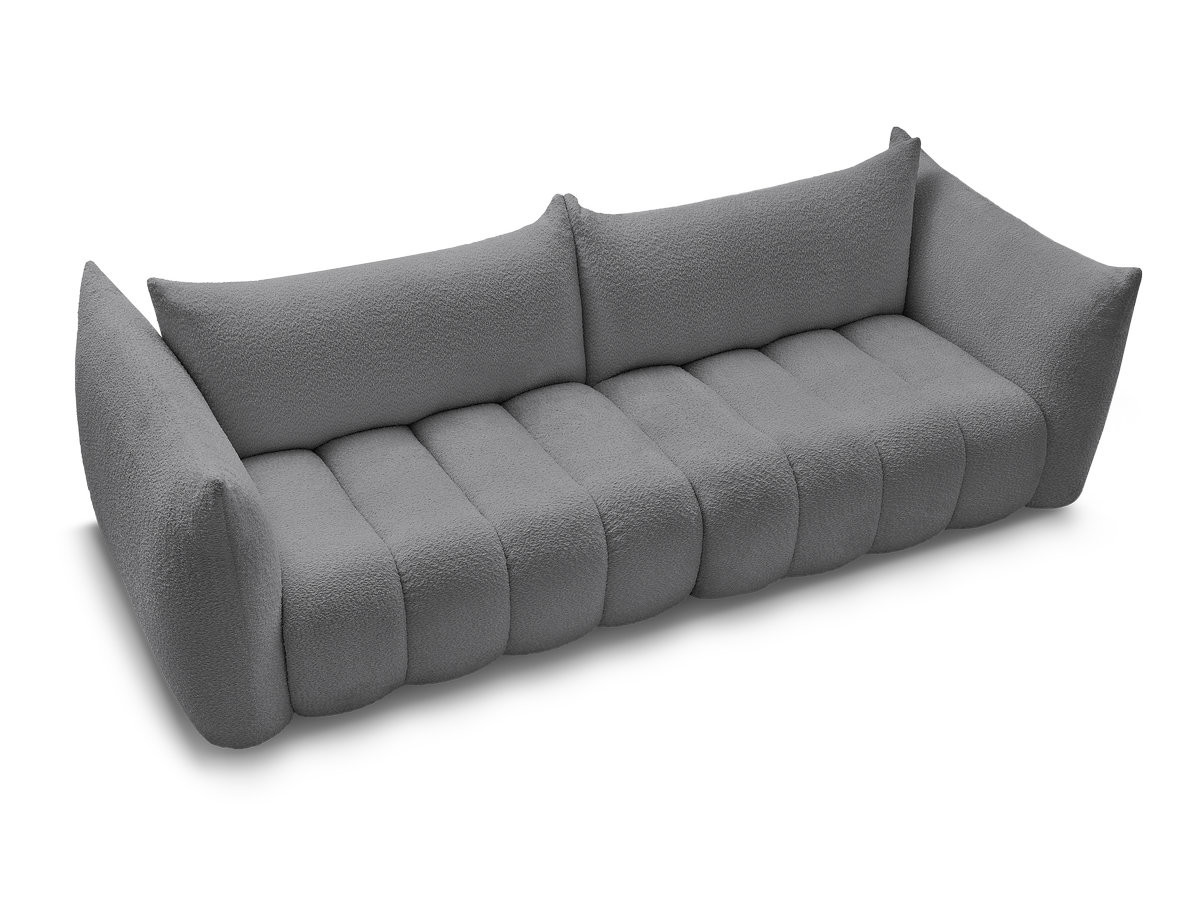 Canapé droit fixe 4 places AZRA tissu bouclette