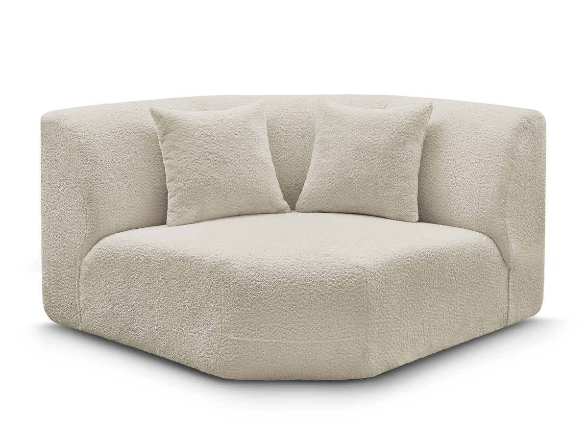 grand angle pour canapé modulable anda tissu chenille gekleurd beige