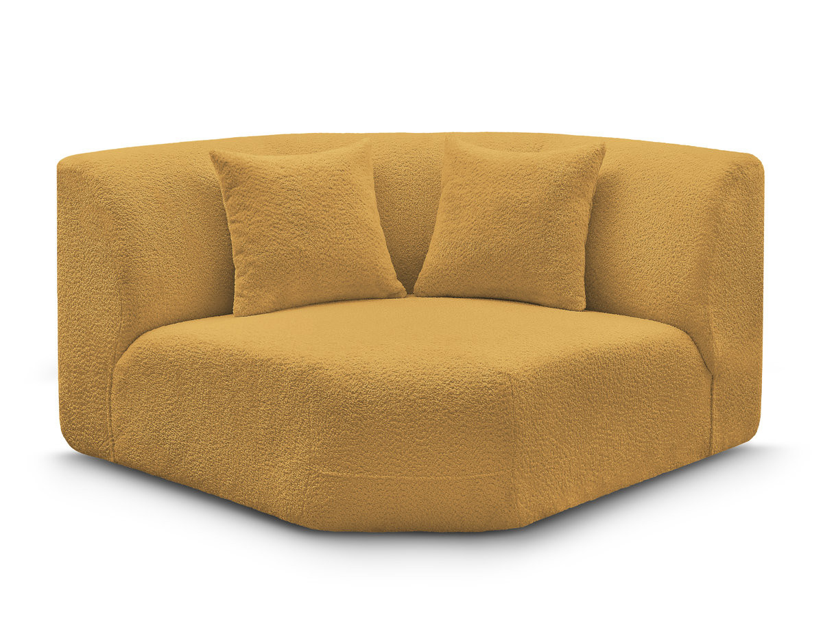 grand angle pour canapé modulable anda tissu chenille gekleurd jaune