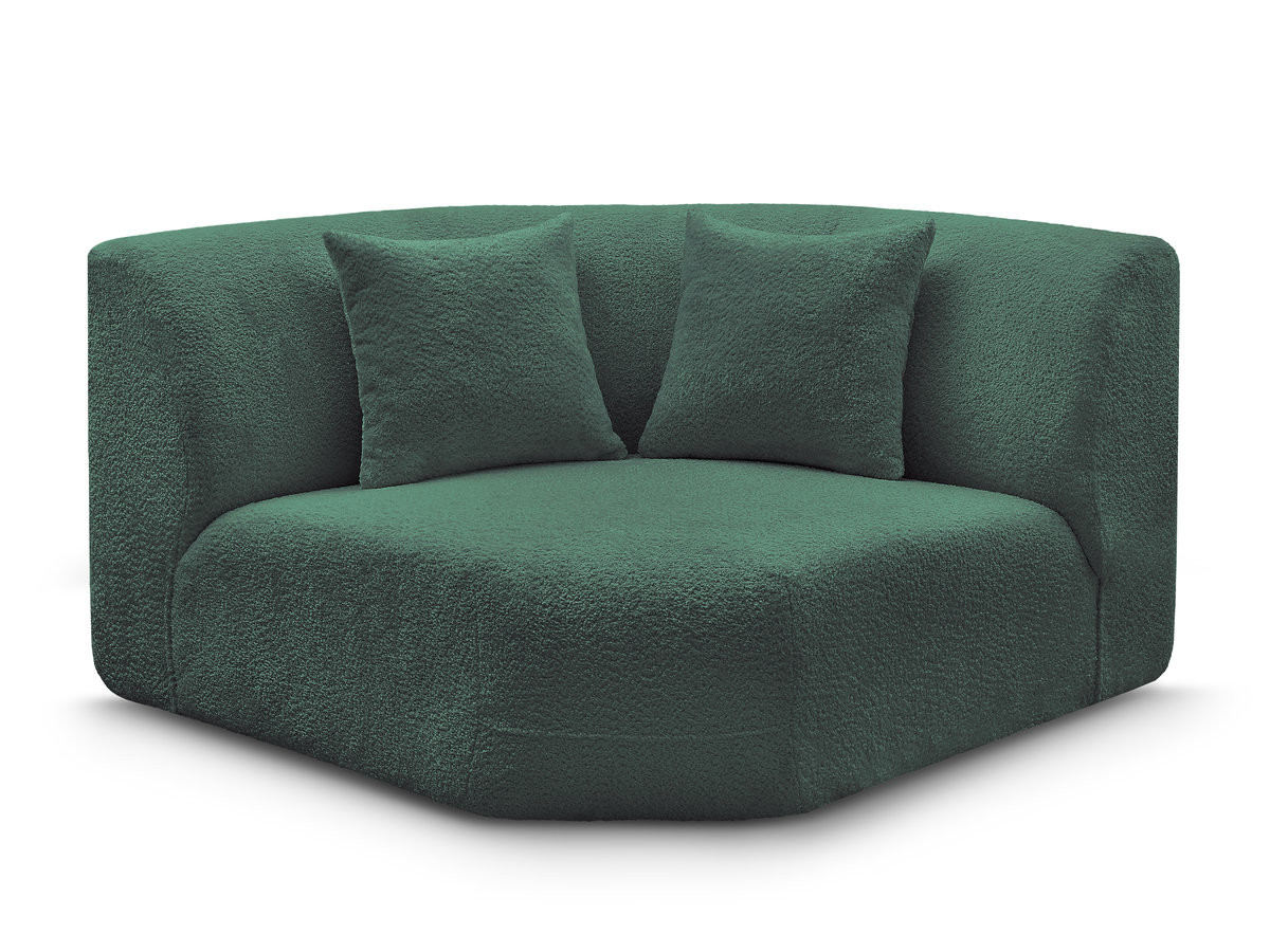 grand angle pour canapé modulable anda tissu chenille gekleurd vert foncé