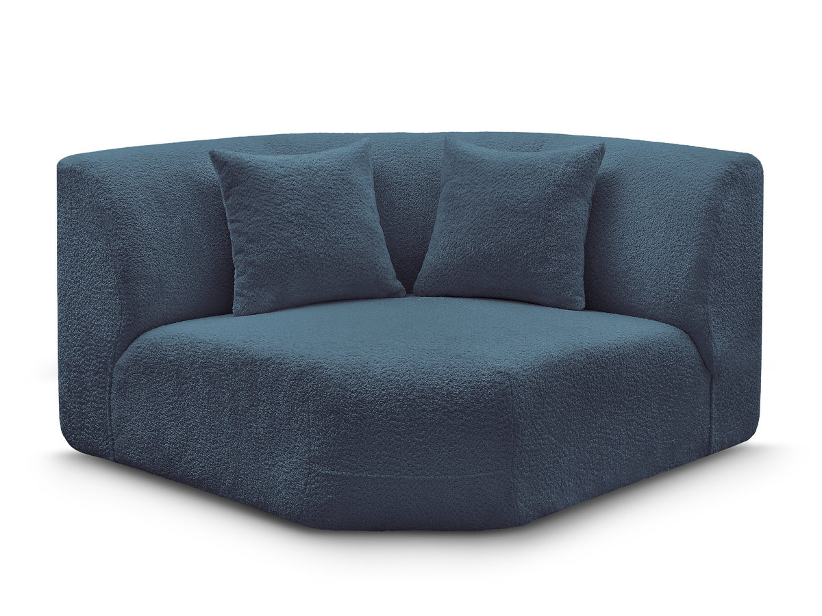 grand angle pour canapé modulable anda tissu chenille gekleurd bleu clair