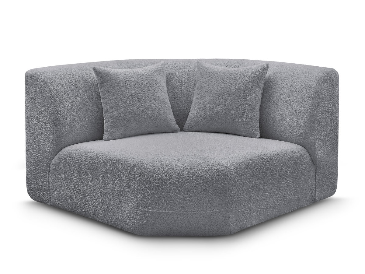 grand angle pour canapé modulable anda tissu chenille gekleurd gris