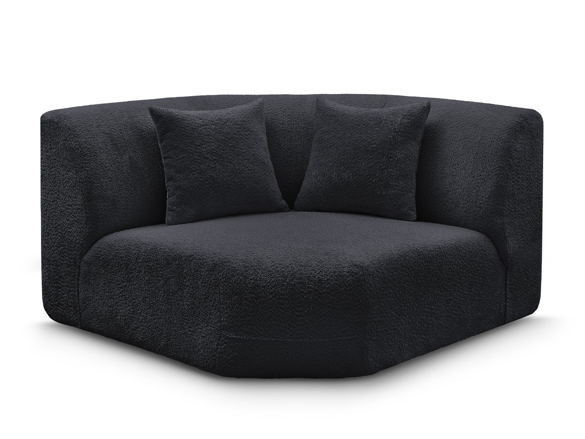 grand angle pour canapé modulable anda tissu chenille gekleurd noir