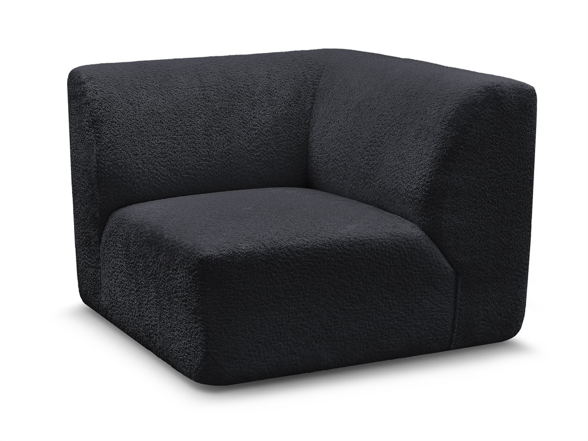 petit angle pour canapé modulable anda tissu chenille gekleurd noir