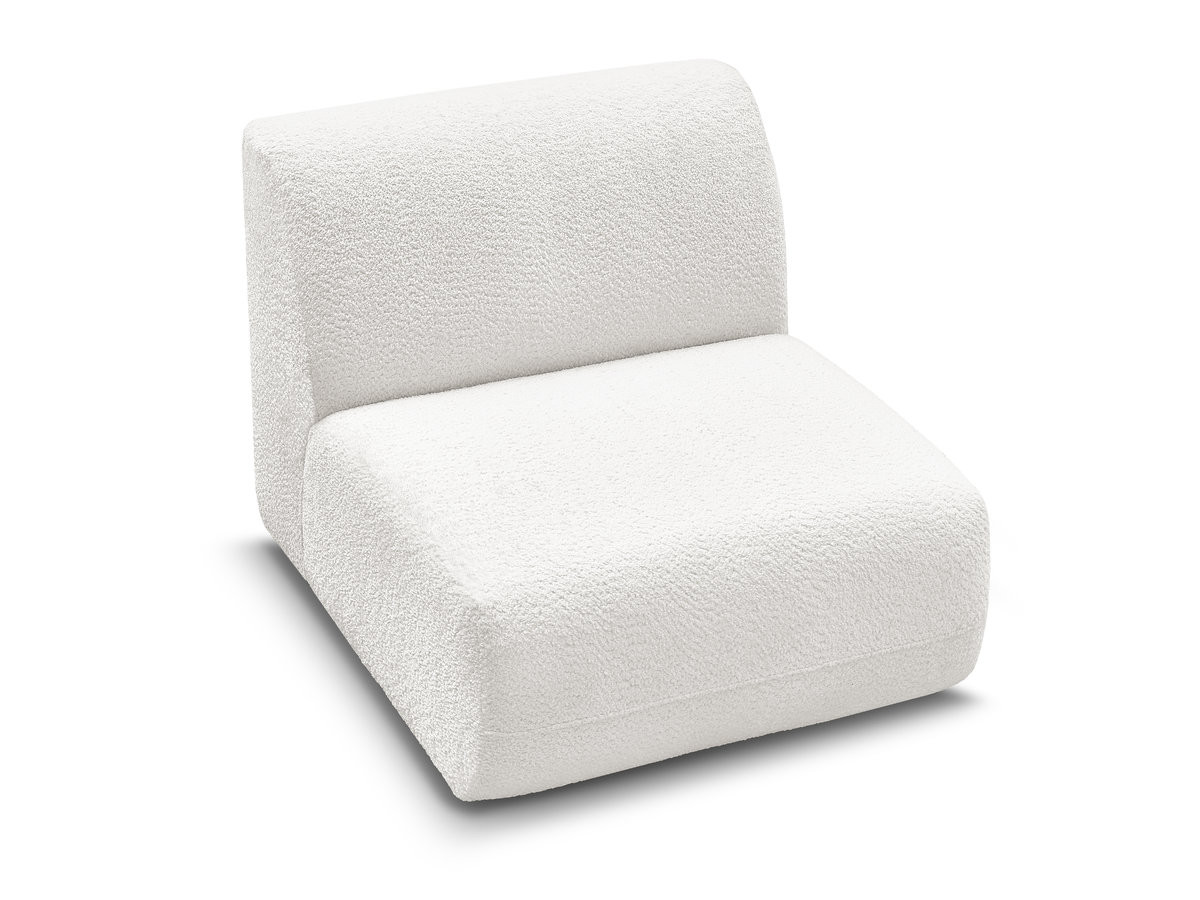 Chauffeuse 1 place sans accoudoir pour canapé modulable ANDA chenille blanc — vue 6