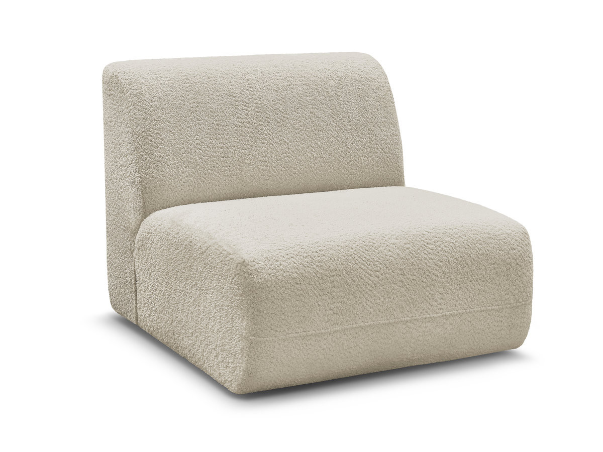 chauffeuse 1 place sans accoudoir pour canapé modulable anda tissu chenille gekleurd beige