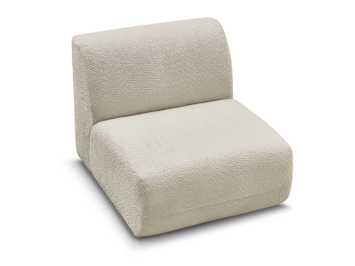 Chauffeuse 1 place sans accoudoir pour canapé modulable ANDA tissu chenille