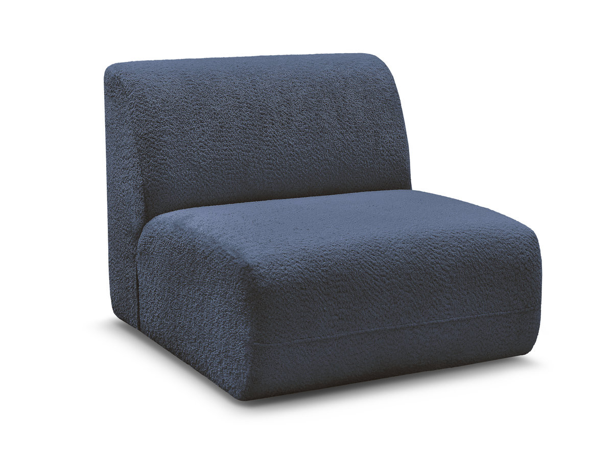 chauffeuse 1 place sans accoudoir pour canapé modulable anda tissu chenille gekleurd bleu foncé