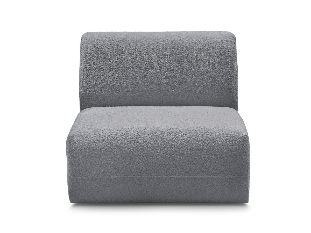 Chauffeuse 1 place sans accoudoir pour canapé modulable ANDA chenille gris — vue 6