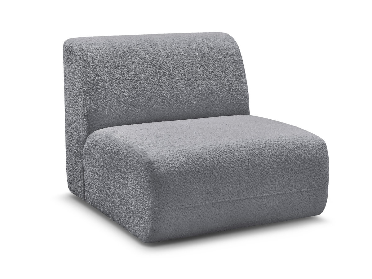 chauffeuse 1 place sans accoudoir pour canapé modulable anda tissu chenille gekleurd gris