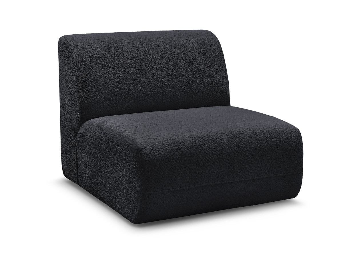 chauffeuse 1 place sans accoudoir pour canapé modulable anda tissu chenille gekleurd noir