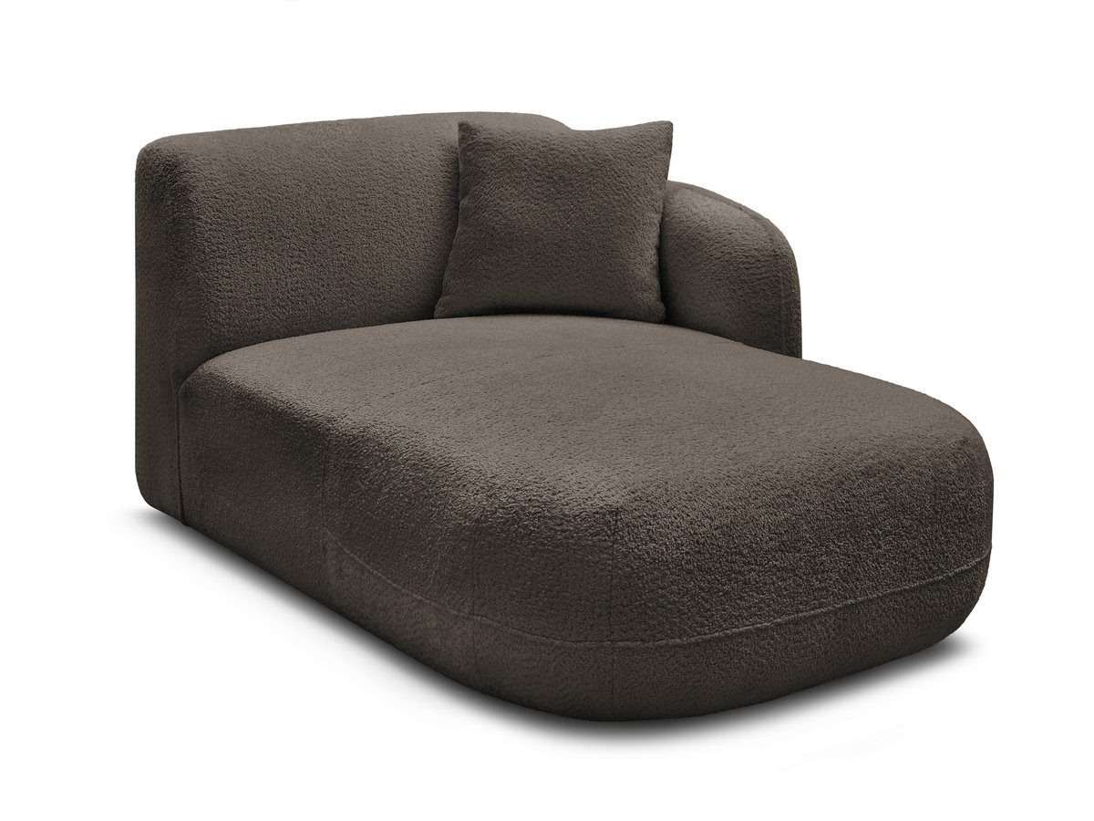 méridienne avec accoudoir pour canapé modulable anda tissu chenille gekleurd marron