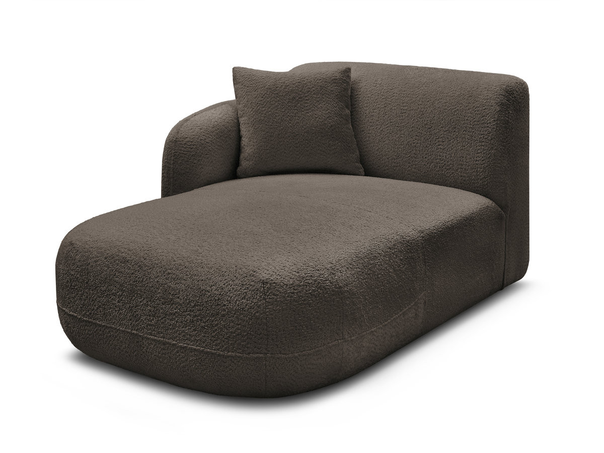 méridienne avec accoudoir pour canapé modulable anda tissu chenille gekleurd marron