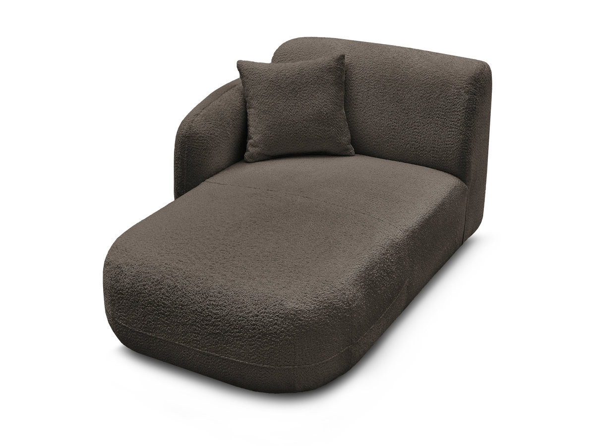 Méridienne avec accoudoir pour canapé modulable ANDA tissu chenille