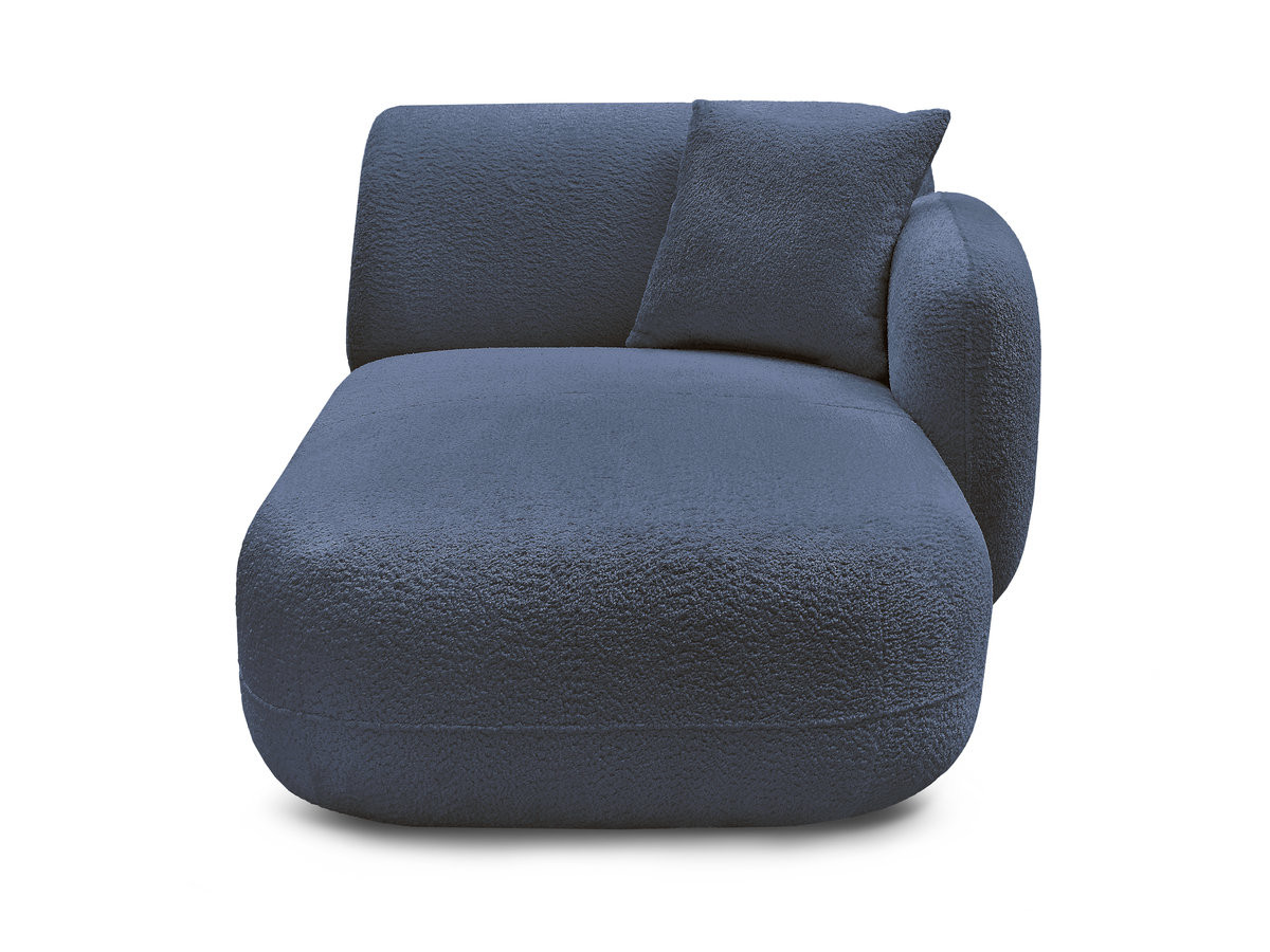 Méridienne avec accoudoir pour canapé modulable ANDA chenille bleu foncé — vue 6