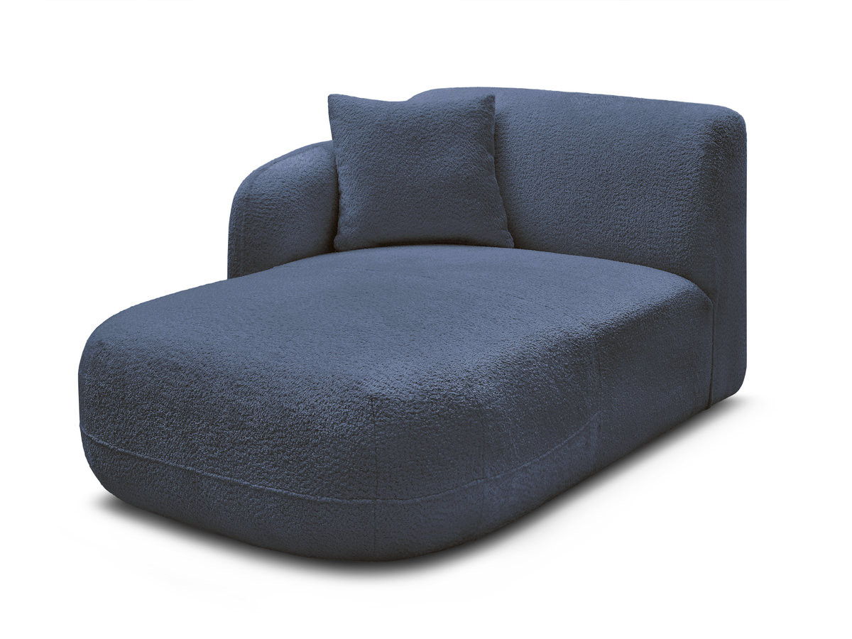 méridienne avec accoudoir pour canapé modulable anda tissu chenille gekleurd bleu foncé