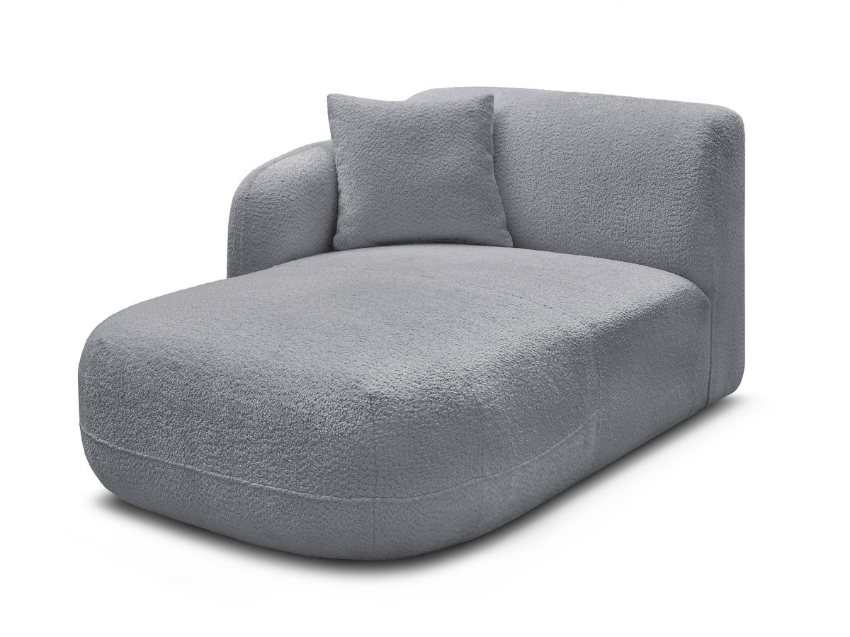 méridienne avec accoudoir pour canapé modulable anda tissu chenille gekleurd gris