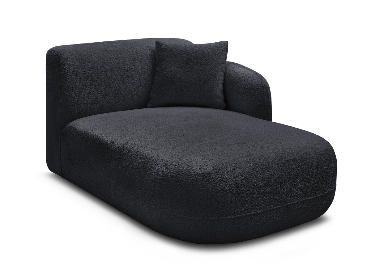 méridienne avec accoudoir pour canapé modulable anda tissu chenille gekleurd noir