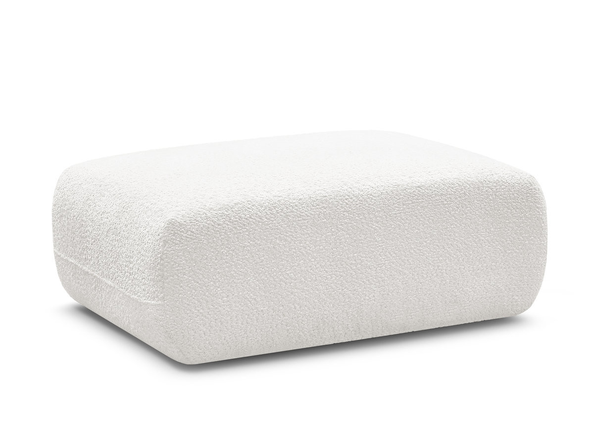 pouf anda tissu chenille gekleurd blanc
