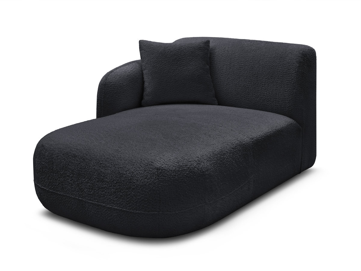 méridienne avec accoudoir pour canapé modulable anda tissu chenille gekleurd noir