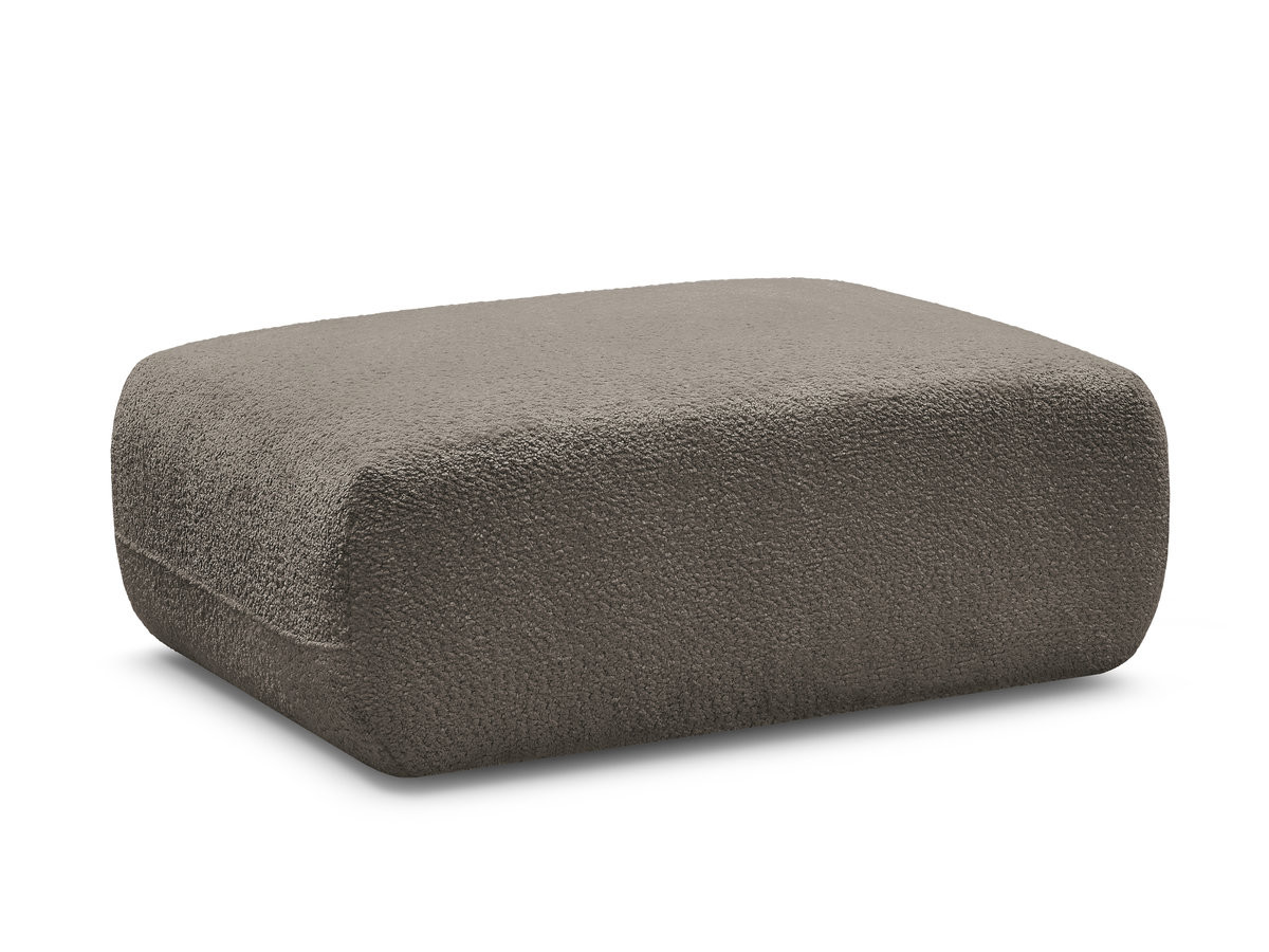 pouf anda tissu chenille gekleurd taupe