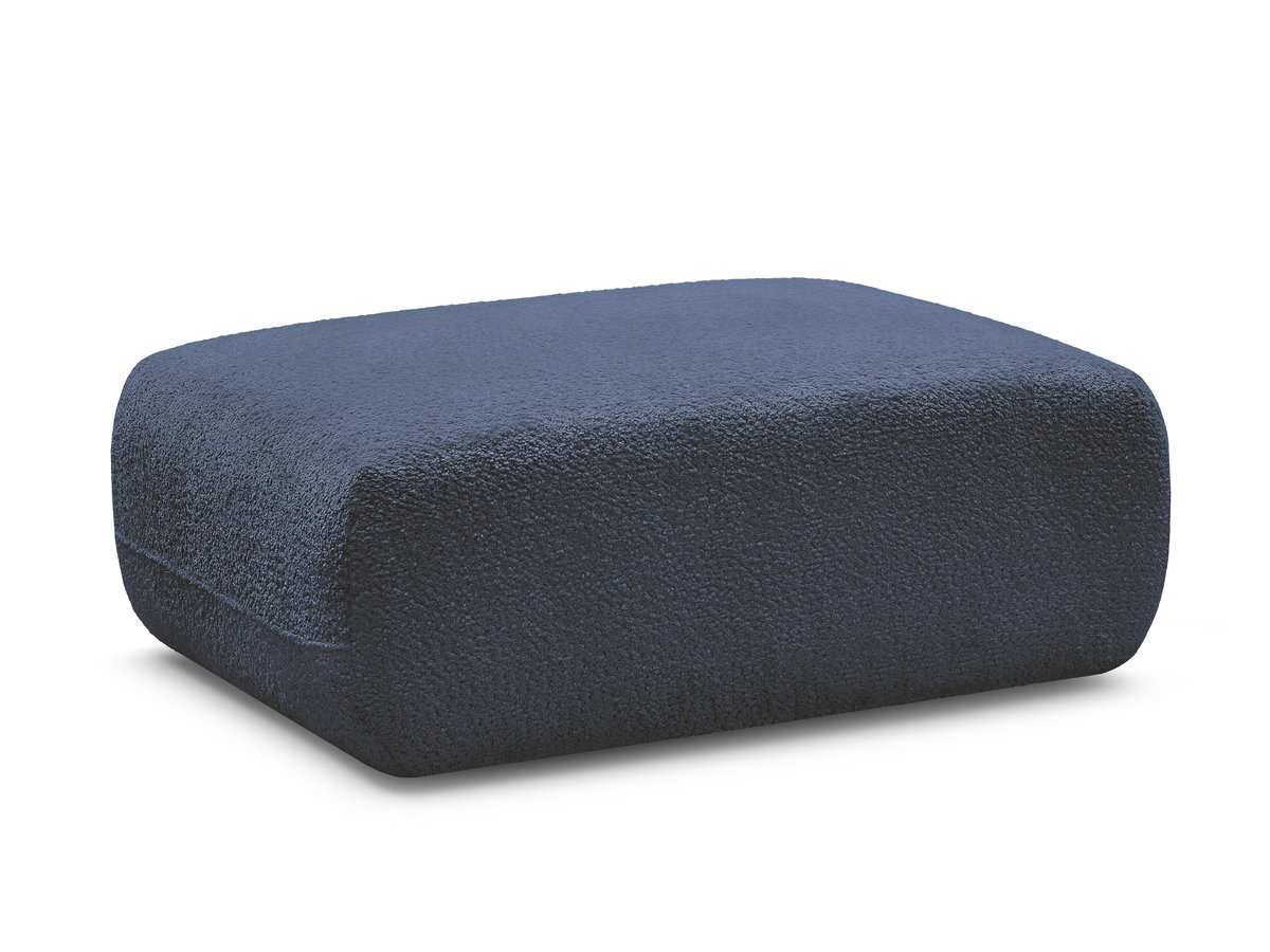 pouf anda tissu chenille gekleurd bleu foncé