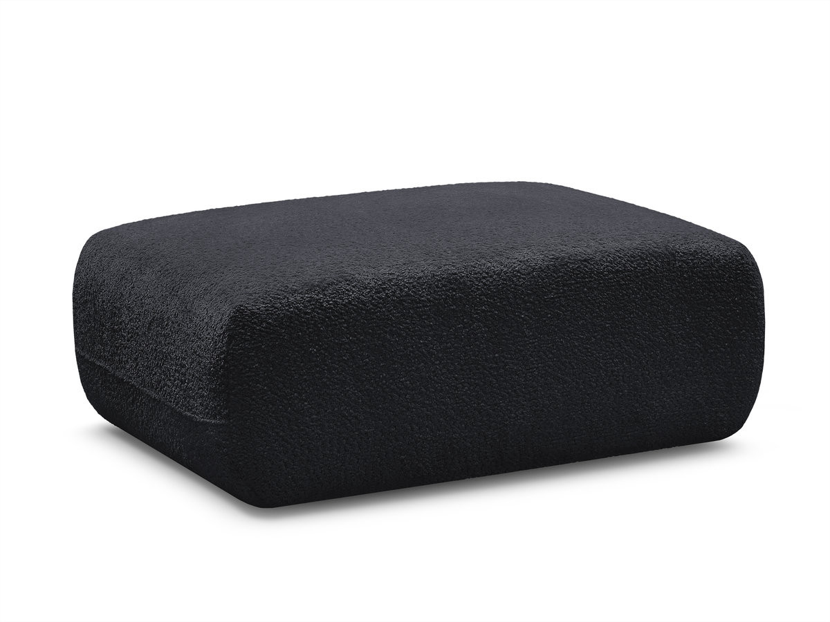 pouf anda tissu chenille gekleurd noir