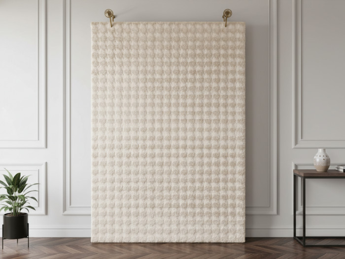 Tapis poil ras BOB uni en relief 3D