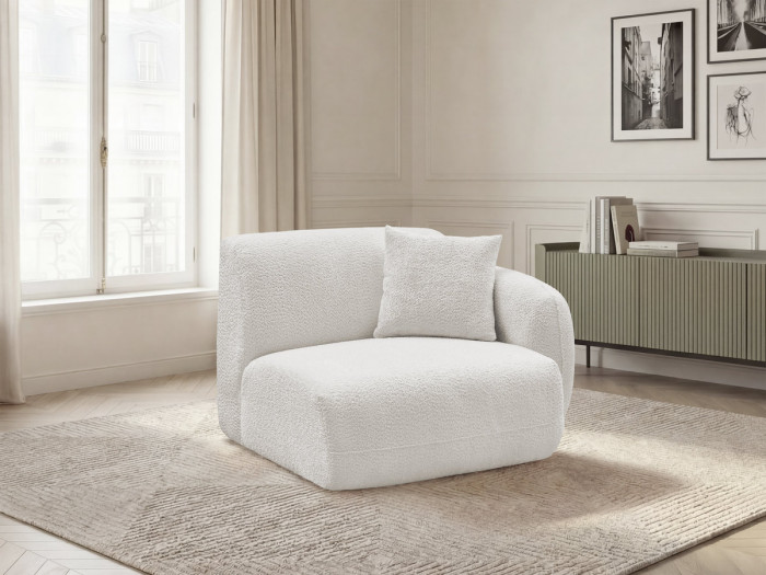 Chauffeuse 1 place avec accoudoir pour canapé modulable ANDA tissu chenille