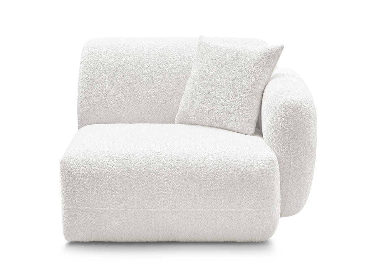 Chauffeuse 1 place avec accoudoir pour canapé modulable ANDA chenille blanc — vue 6