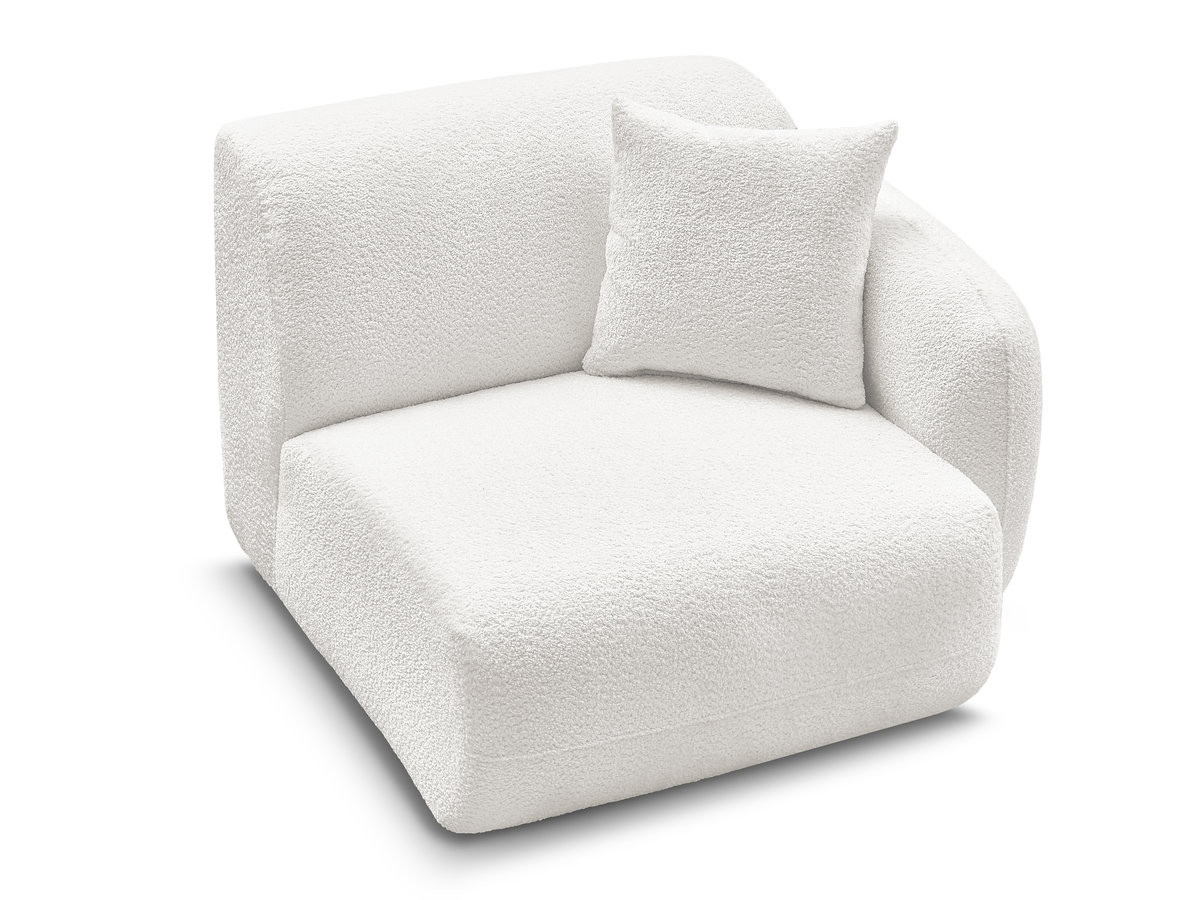 Chauffeuse 1 place avec accoudoir pour canapé modulable ANDA tissu chenille