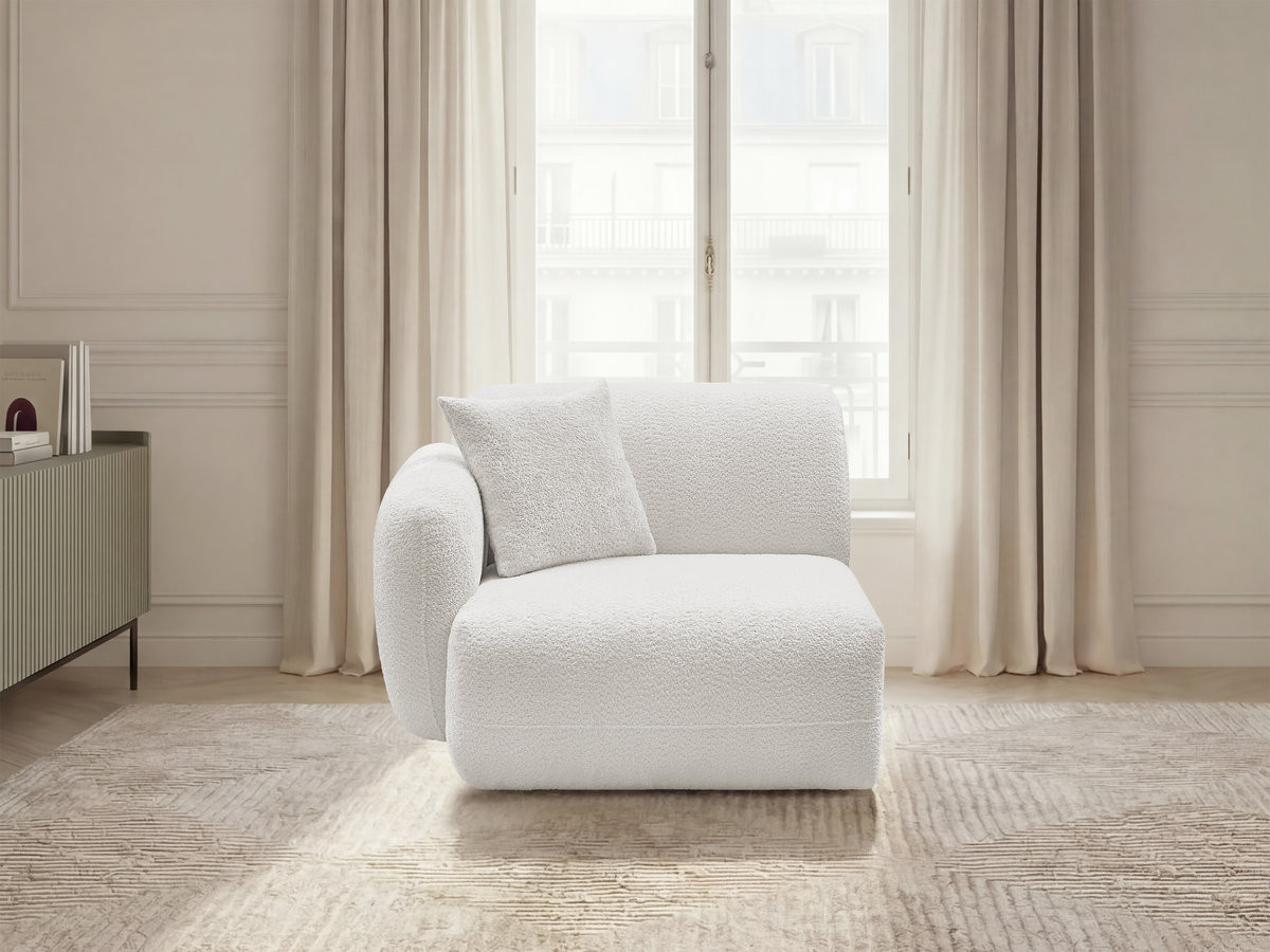 Chauffeuse 1 place avec accoudoir pour canapé modulable ANDA tissu chenille