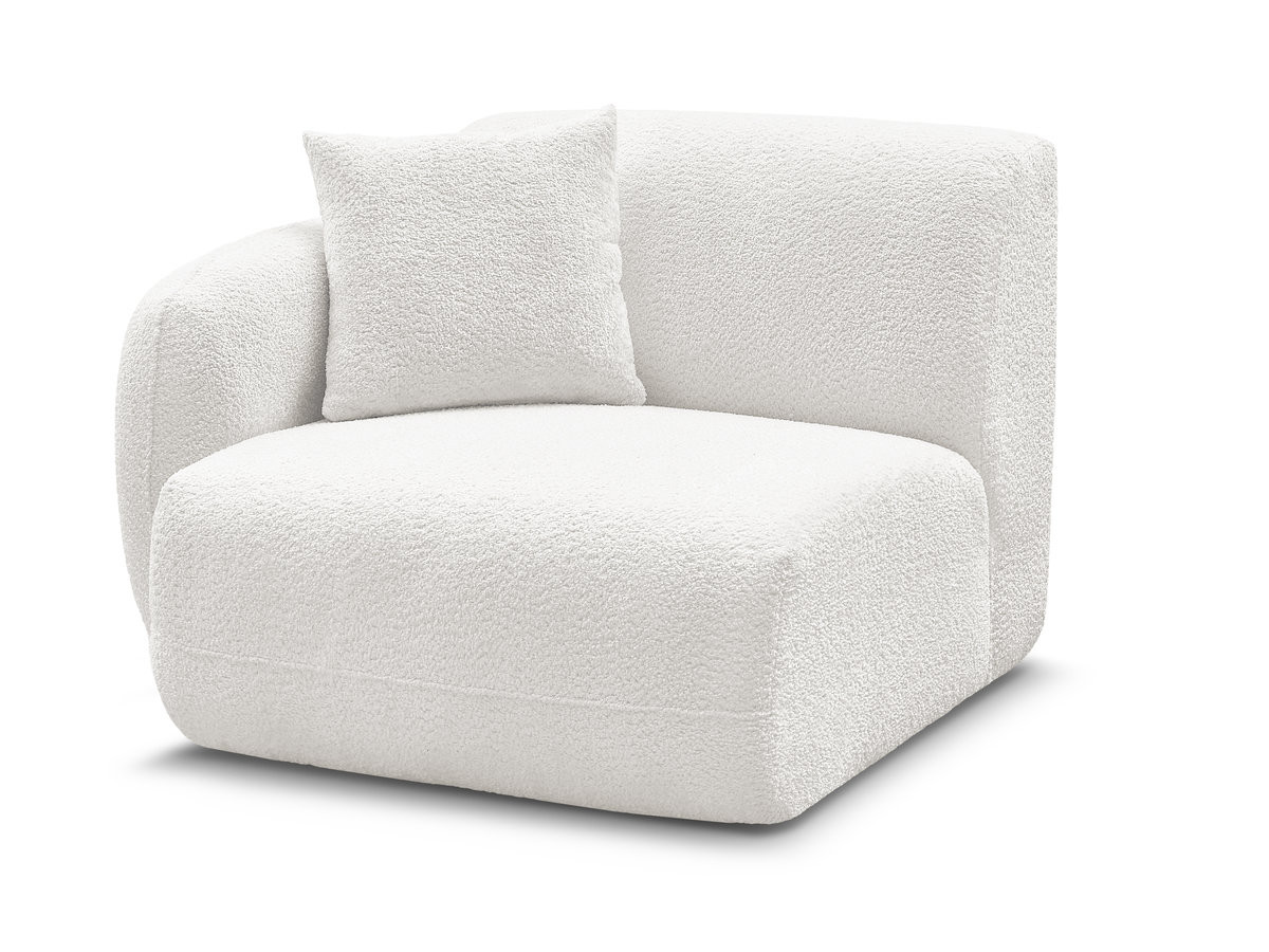 chauffeuse 1 place avec accoudoir pour canapé modulable anda tissu chenille gekleurd blanc