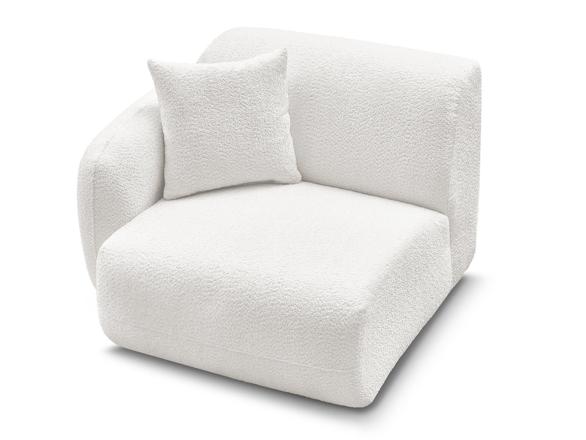 Chauffeuse 1 place avec accoudoir pour canapé modulable ANDA tissu chenille