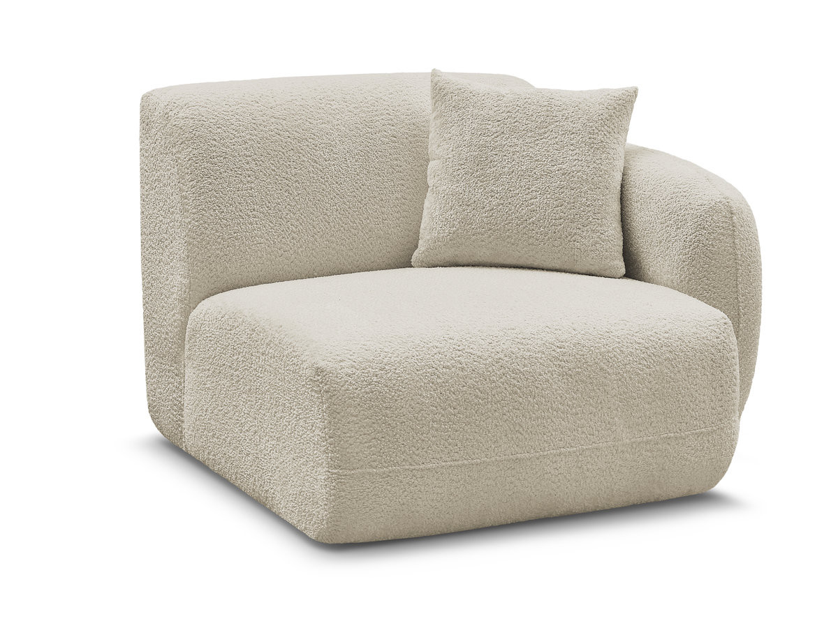 chauffeuse 1 place avec accoudoir pour canapé modulable anda tissu chenille gekleurd beige