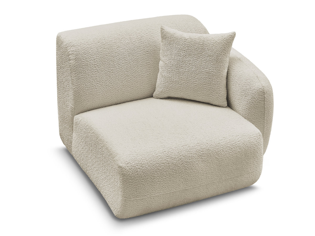 Chauffeuse 1 place avec accoudoir pour canapé modulable ANDA tissu chenille