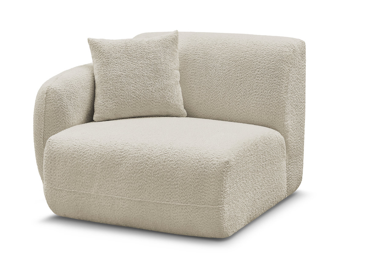 chauffeuse 1 place avec accoudoir pour canapé modulable anda tissu chenille gekleurd beige