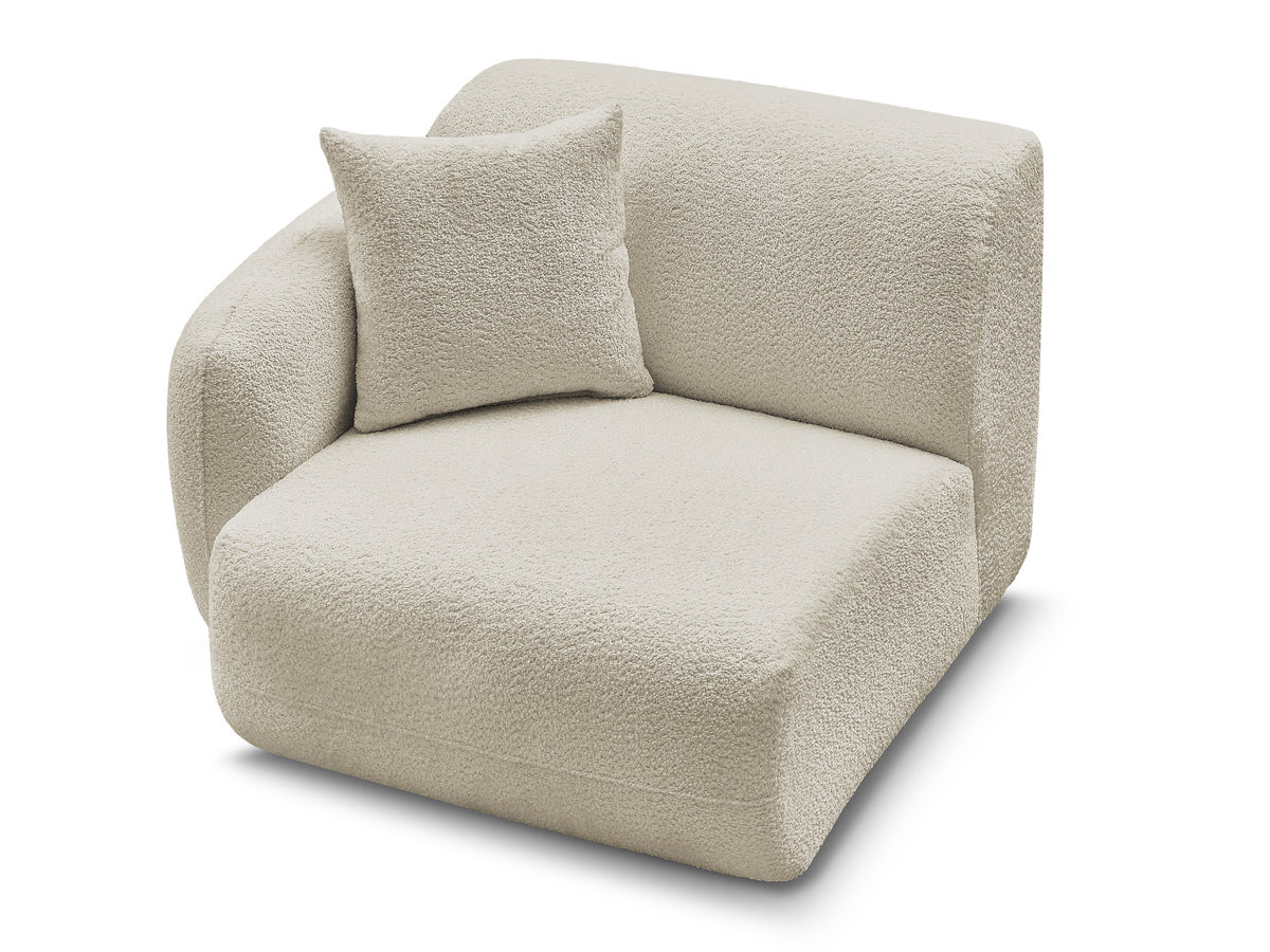 Chauffeuse 1 place avec accoudoir pour canapé modulable ANDA tissu chenille