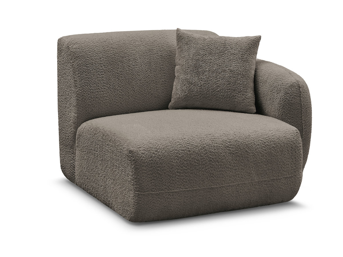 chauffeuse 1 place avec accoudoir pour canapé modulable anda tissu chenille gekleurd taupe
