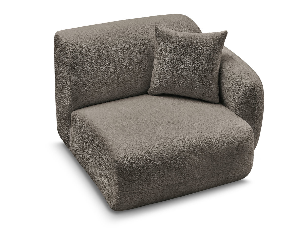 Chauffeuse 1 place avec accoudoir pour canapé modulable ANDA tissu chenille