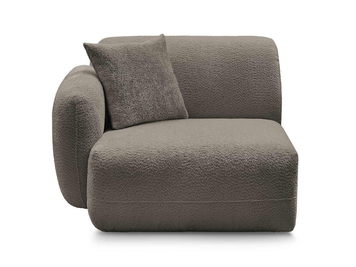 Chauffeuse 1 place avec accoudoir pour canapé modulable ANDA tissu chenille